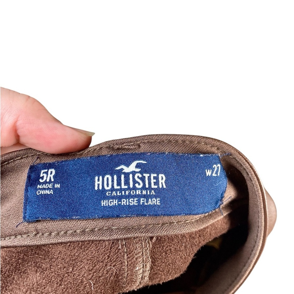 Hollister Vegan Leather High-Rise Flare Pants Brown Size 5R - Picture 6 of 6